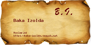 Baka Izolda névjegykártya